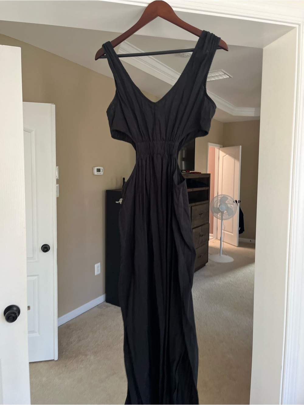Anthropologie Black Sleeveless Maxi Dress